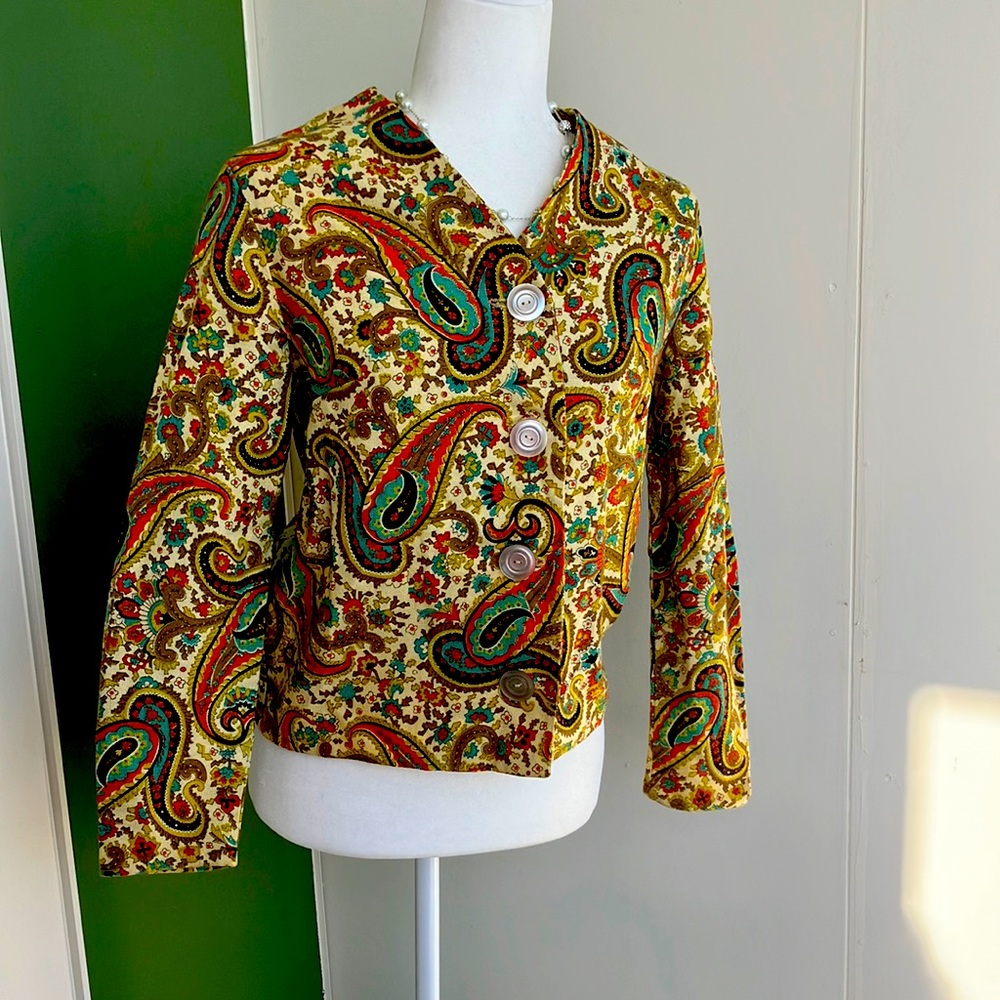 Vintage 60s 70s Paisley Blazer